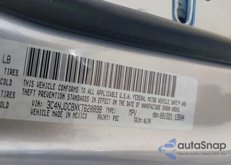 2019 Jeep Compass Limited 4X4 z USA, uszkodzony, nr VIN 3C4NJDCBXKT620898